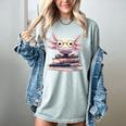 Axolotl Books Readsalotl Reading Bookworm Kawaii Axolotl Women's Comfort Colors T-Shirt Denim Axolotl Books Readsalotl Reading Bookworm Kawaii Axolotl Women's Comfort Colors T-Shirt Denim