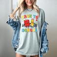 Back To School Checkered Book Pencil Groovy Teacher Student Women's Comfort Colors T-Shirt Denim Back To School Checkered Book Pencil Groovy Teacher Student Women's Comfort Colors T-Shirt Denim