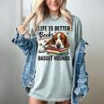 Basset Hound Dog Breed Life Is Better With Books And a For Men Women Girls Kids Women's Comfort Colors T-Shirt Denim