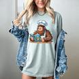 Bigfoot Reading a Cookbook Women's Comfort Colors T-Shirt Denim Bigfoot Reading a Cookbook Women's Comfort Colors T-Shirt Denim