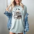 Boo Skeleton Skull Books Halloween Women School Teacher Kid Premium Women's Comfort Colors T-Shirt Denim Boo Skeleton Skull Books Halloween Women School Teacher Kid Premium Women's Comfort Colors T-Shirt Denim