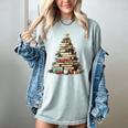 Book Christmas Tree Books Lovers Xmas Teacher Men Women Kids Women's Comfort Colors T-Shirt Denim