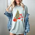 Book Christmas Tree Bookworm Gingerbread Man Snowman Reading Women's Comfort Colors T-Shirt Denim