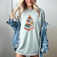 Book Christmas Tree Book Lover Teacher Librarian Men Women Women's Comfort Colors T-Shirt Denim