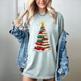 Book Christmas Tree Book Lover Teacher Librarian Women's Comfort Colors T-Shirt Denim Book Christmas Tree Book Lover Teacher Librarian Women's Comfort Colors T-Shirt Denim