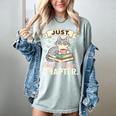 Book Lover Cute Cat Coffee Just 1 More Chapter Cozy Reading Women's Comfort Colors T-Shirt Denim