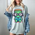 Book Lover Frankenstein's Monster With Reading Glasses Women's Comfort Colors T-Shirt Denim