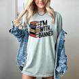 Book Lovers Im With The Banned Books For Reading Librarian Women's Comfort Colors T-Shirt Denim Book Lovers Im With The Banned Books For Reading Librarian Women's Comfort Colors T-Shirt Denim