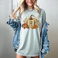Book Pumpkin Fall Reading Thanksgiving Teacher Librarian Women's Comfort Colors T-Shirt Denim