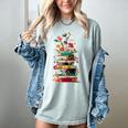 Book Stack With Flowers Reading Lover Bookish Women's Comfort Colors T-Shirt Denim