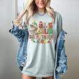 Book Tree All Is Calm Said No Teacher Ever Christmas Women's Comfort Colors T-Shirt Denim