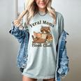 Bookish Feral Moms Book Club Raccoon Mother's Day Bookworm Women's Comfort Colors T-Shirt Denim