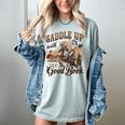 Bookish Retro Western Cowgirl Texas Book Lover Novel Reader Women's Comfort Colors T-Shirt Denim