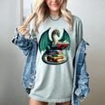 Books Dragon Reading Book Lover Women's Comfort Colors T-Shirt Denim Books Dragon Reading Book Lover Women's Comfort Colors T-Shirt Denim