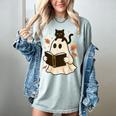 Books Ghost Reading Book Halloween Library Cat Fall Women's Comfort Colors T-Shirt Denim Books Ghost Reading Book Halloween Library Cat Fall Women's Comfort Colors T-Shirt Denim