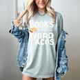 BOOKS ARE JUST WORD TACOS Women's Comfort Colors T-Shirt Denim
