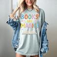 Books Are Magic Whimsical Retro Bookworm Women's Comfort Colors T-Shirt Denim