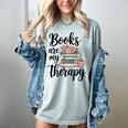 Books Are My Therapy Coffee Books Flowers Bookish Book Lover Women's Comfort Colors T-Shirt Denim