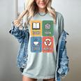 Books Yarn Coffee Repeat Crocheting Women's Comfort Colors T-Shirt Denim Books Yarn Coffee Repeat Crocheting Women's Comfort Colors T-Shirt Denim