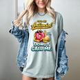 Call Me Antisocial Donut Pun Introvert Quote Women's Comfort Colors T-Shirt Denim
