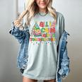 All Is Calm Said No Teacher Ever Book Christmas Tree Women's Comfort Colors T-Shirt Denim All Is Calm Said No Teacher Ever Book Christmas Tree Women's Comfort Colors T-Shirt Denim