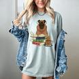 Capybara Glasses Reading Books Capybara Nerd Bookworm Women's Comfort Colors T-Shirt Denim