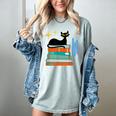 Cat And Books Retro Midcentury Mid Century Aesthetic Women's Comfort Colors T-Shirt Denim Cat And Books Retro Midcentury Mid Century Aesthetic Women's Comfort Colors T-Shirt Denim