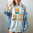 Cats Reading Book Lover Reading Bookworm Reader Women's Comfort Colors T-Shirt Denim