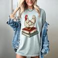 Chicken Books Back To School First Day Of School Boys Girls Women's Comfort Colors T-Shirt Denim
