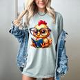 Chicken Reading a Book Farm Animal Chick Women's Comfort Colors T-Shirt Denim Chicken Reading a Book Farm Animal Chick Women's Comfort Colors T-Shirt Denim