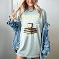 Christian Bookworm Love God Read Books Drink Tea Women's Comfort Colors T-Shirt Denim