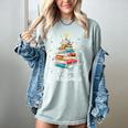 Christmas Book Tree Shirt Book Lover Librarian All Booked For Christmas Women's Christmas Book Lover Librarian Women's Comfort Colors T-Shirt Denim