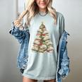 Christmas Book Tree Teacher Book Lover Xmas Librarian Women's Comfort Colors T-Shirt Denim Christmas Book Tree Teacher Book Lover Xmas Librarian Women's Comfort Colors T-Shirt Denim