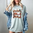 Christmas Cats Bookshelf Gingerbread Women's Comfort Colors T-Shirt Denim Christmas Cats Bookshelf Gingerbread Women's Comfort Colors T-Shirt Denim