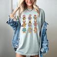 Christmas Library Gingerbread Man Books Lover Bookworm Women's Comfort Colors T-Shirt Denim