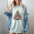 Christmas Tree Books Book Reading Bookworm Women's Comfort Colors T-Shirt Denim