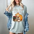 Coffee Cats & Books Lover For Women & Girls Coffee Women's Comfort Colors T-Shirt Denim