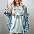 Coffee Crochet Good Book Bookish Yarn Crafter Women's Comfort Colors T-Shirt Denim Coffee Crochet Good Book Bookish Yarn Crafter Women's Comfort Colors T-Shirt Denim
