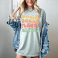 Colorful Dogs Books Plants Repeat Women's Comfort Colors T-Shirt Denim