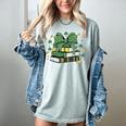 Coquette Bow Books St Patrick's Shamrock Bookworm Librarian Women's Comfort Colors T-Shirt Denim