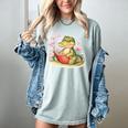 Crocodile Reading Book Watercolor Flowers Kids Women's Comfort Colors T-Shirt Denim Crocodile Reading Book Watercolor Flowers Kids Women's Comfort Colors T-Shirt Denim