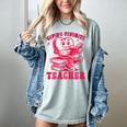 Cupid's Favorite Teacher Valentines Day Heart Book Lover Women's Comfort Colors T-Shirt Denim