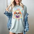 Cute 100th Day Of School 100 Days Dog Reading Book Rainbow Women's Comfort Colors T-Shirt Denim Cute 100th Day Of School 100 Days Dog Reading Book Rainbow Women's Comfort Colors T-Shirt Denim
