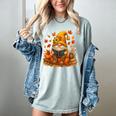 Cute Autumn Gnome Reading Pumpkin Book Lover Women's Comfort Colors T-Shirt Denim