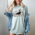 Cute Cat Flower Garden Book Kitty Reading Floral Men Women Girls Kids Women's Comfort Colors T-Shirt Denim