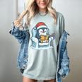Cute Christmas Penguin Reading Book Cozy Winter Holiday Art Women's Comfort Colors T-Shirt Denim Cute Christmas Penguin Reading Book Cozy Winter Holiday Art Women's Comfort Colors T-Shirt Denim