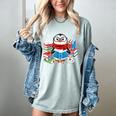 Cute Christmas A Penguin Reading Book Snowflake Hot Teacher Women's Comfort Colors T-Shirt Denim Cute Christmas A Penguin Reading Book Snowflake Hot Teacher Women's Comfort Colors T-Shirt Denim