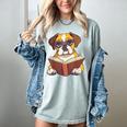 Cute Dog Boxer Reading Book Women's Comfort Colors T-Shirt Denim