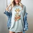 Cute Giraffe With Book Floral Bookworm Librarian Book Lover Women's Comfort Colors T-Shirt Denim Cute Giraffe With Book Floral Bookworm Librarian Book Lover Women's Comfort Colors T-Shirt Denim