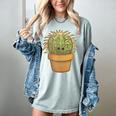 Cute Golden Barrel Cactus Introvert Distressed Women's Comfort Colors T-Shirt Denim Cute Golden Barrel Cactus Introvert Distressed Women's Comfort Colors T-Shirt Denim